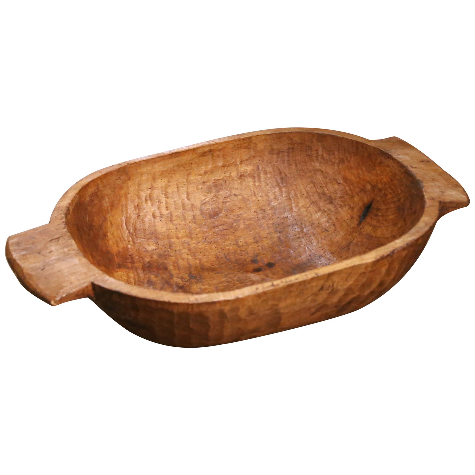 French Elm Antique Dough Bowl with Carved Handles circa 1880 (1 of 8)