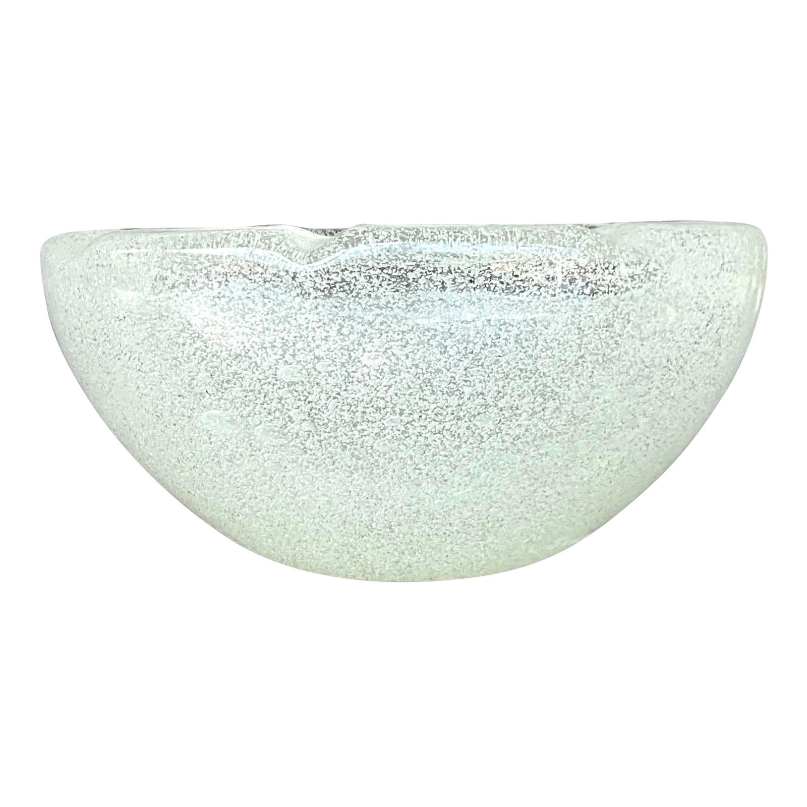 Vintage Boho Celadon Glass Bowl with Unique Speckled Design (1 of 7)