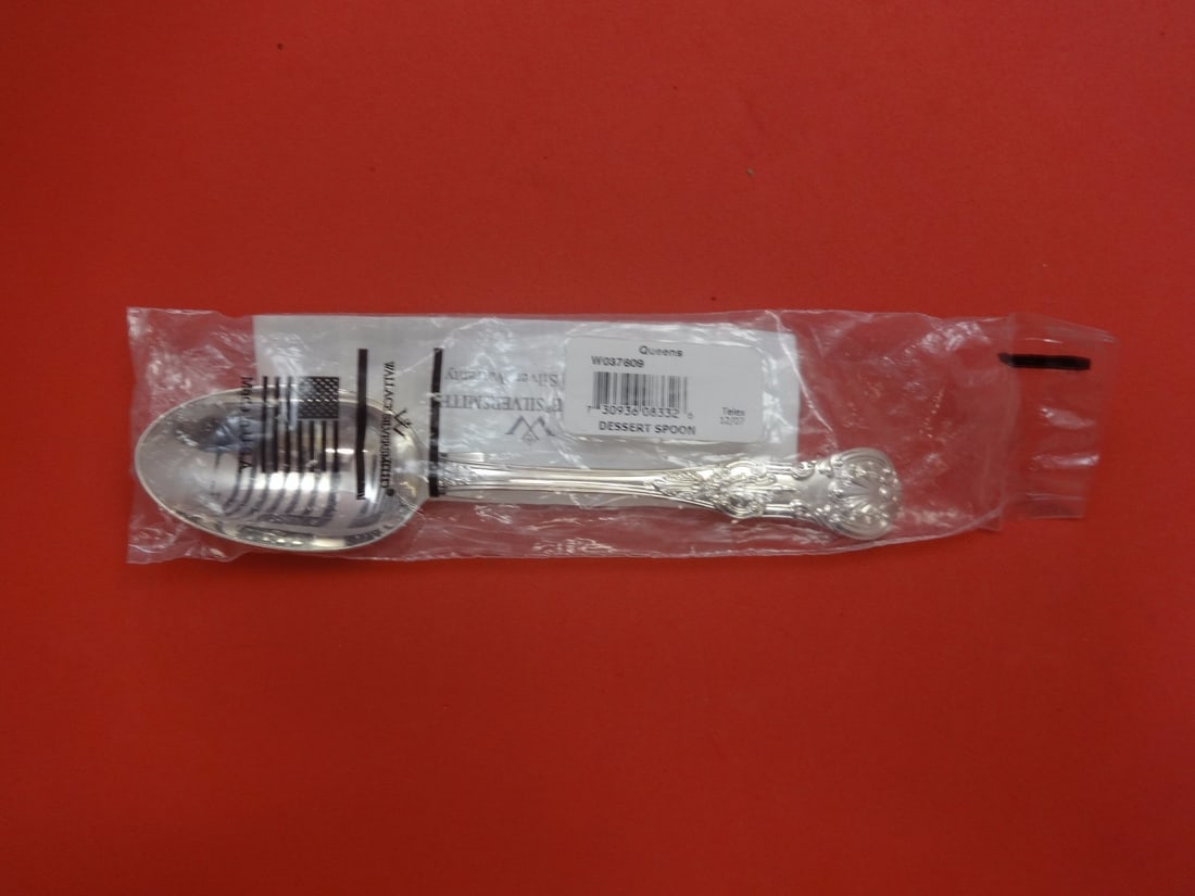 Queens Pattern Sterling Silver Place Soup Spoon 7.5 inch by Wallace (1 of 2)