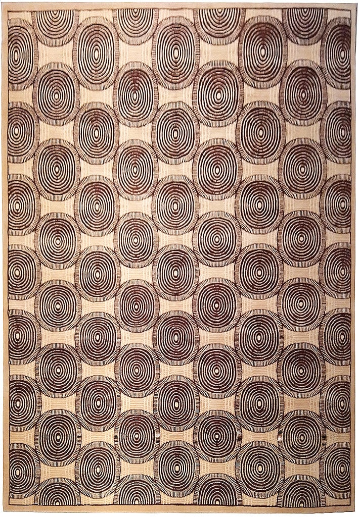 Elegant 8 x 10 Handmade Wool Rug in Beige Brown Black: Elegant 8 x 10 Handmade Wool Rug in Beige Brown Black Free continental US Shipping Enhance your living space with this exquisite 8 x 10 beige, brown, and black modern handmade wool rug. Crafted with c