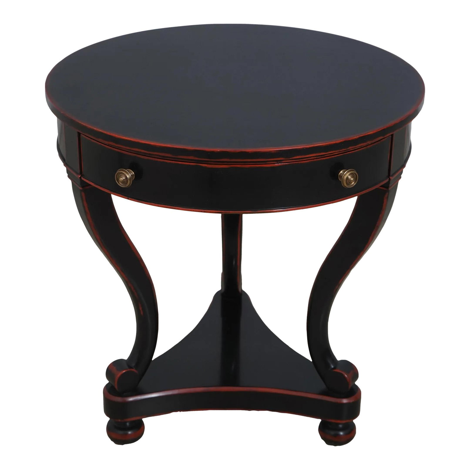 Theodore Alexander Country French Black Lamp Table with Brass Hardware (1 of 10)