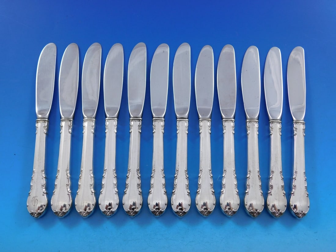 Lunt Modern Victorian Sterling Silver Butter Spreader Set of 12 6 1/4 in (1 of 5)