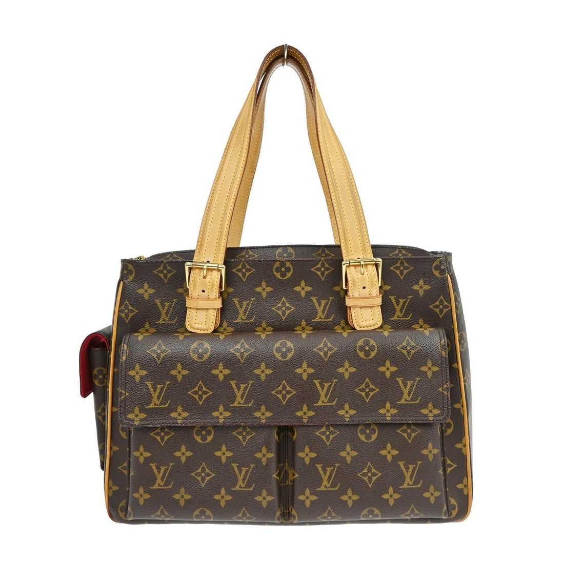Louis Vuitton Multipli Cite Monogram Canvas Large Handbag M51162: Louis Vuitton Multipli Cite Monogram Canvas Large Handbag M51162 This Louis Vuitton Multipli Cite handbag features the iconic Monogram canvas with leather accents and a red Alcantara lining. Designed