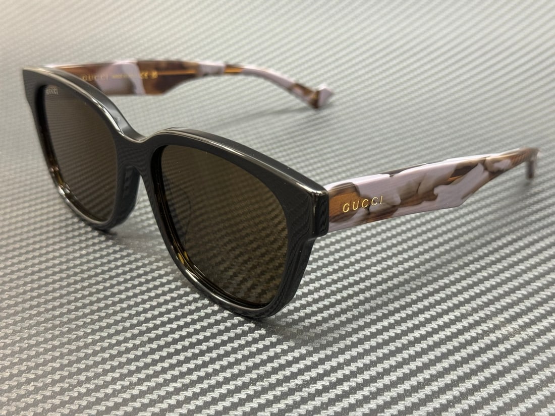 GUCCI GG1430SK 004 Black Brown Men's Sunglasses with Authenticity Certificate: GUCCI GG1430SK 004 Black Brown Men's Sunglasses with Authenticity Certificate Elevate your style with these GUCCI GG1430SK 004 sunglasses, designed for men. Featuring a sleek black frame paired with b