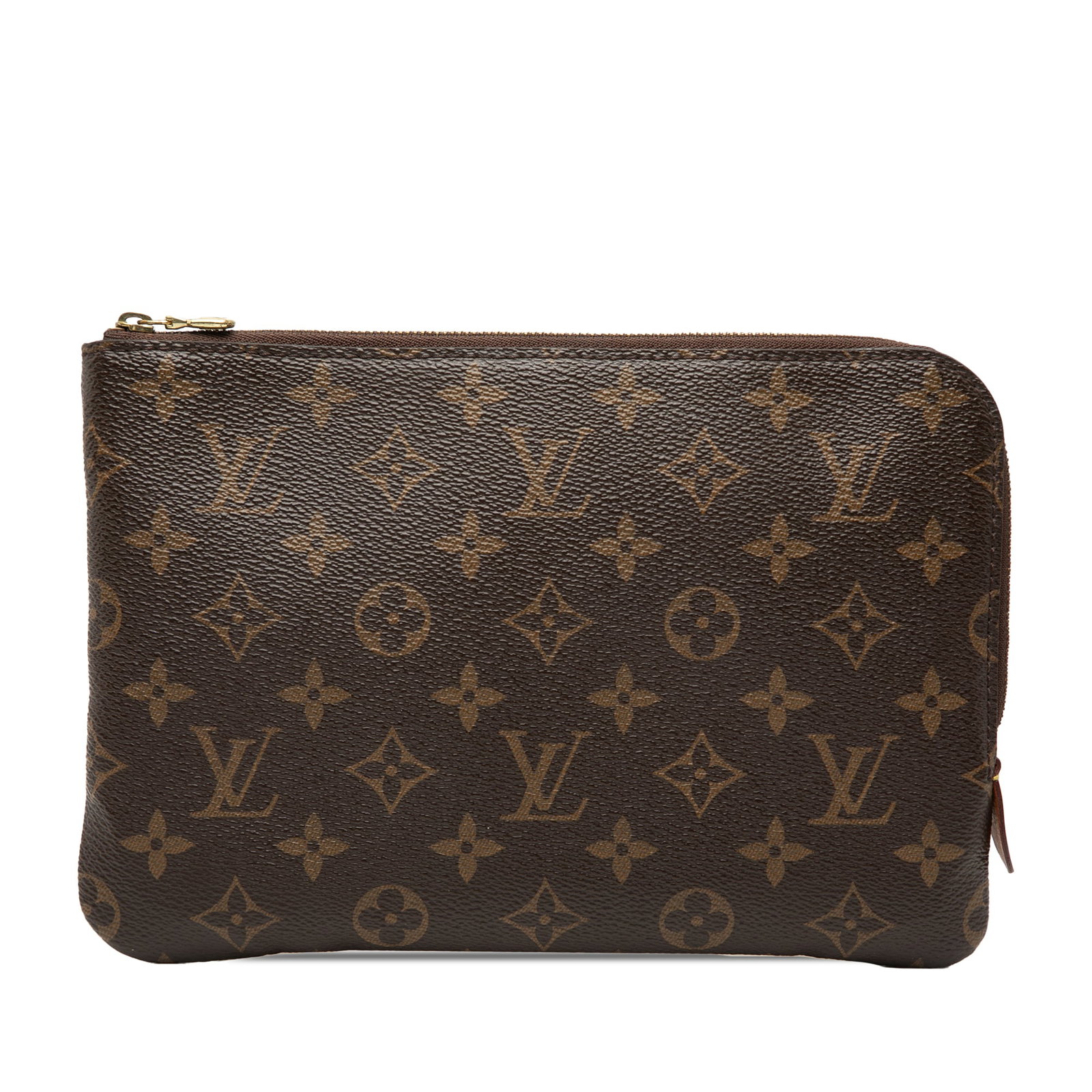 Monogram Canvas Etui Voyageur PM Zip Pouch by Louis Vuitton: Monogram Canvas Etui Voyageur PM Zip Pouch by Louis Vuitton This Louis Vuitton Monogram Etui Voyageur PM features the classic monogram canvas body with a zip-around closure in a brown color. The exter