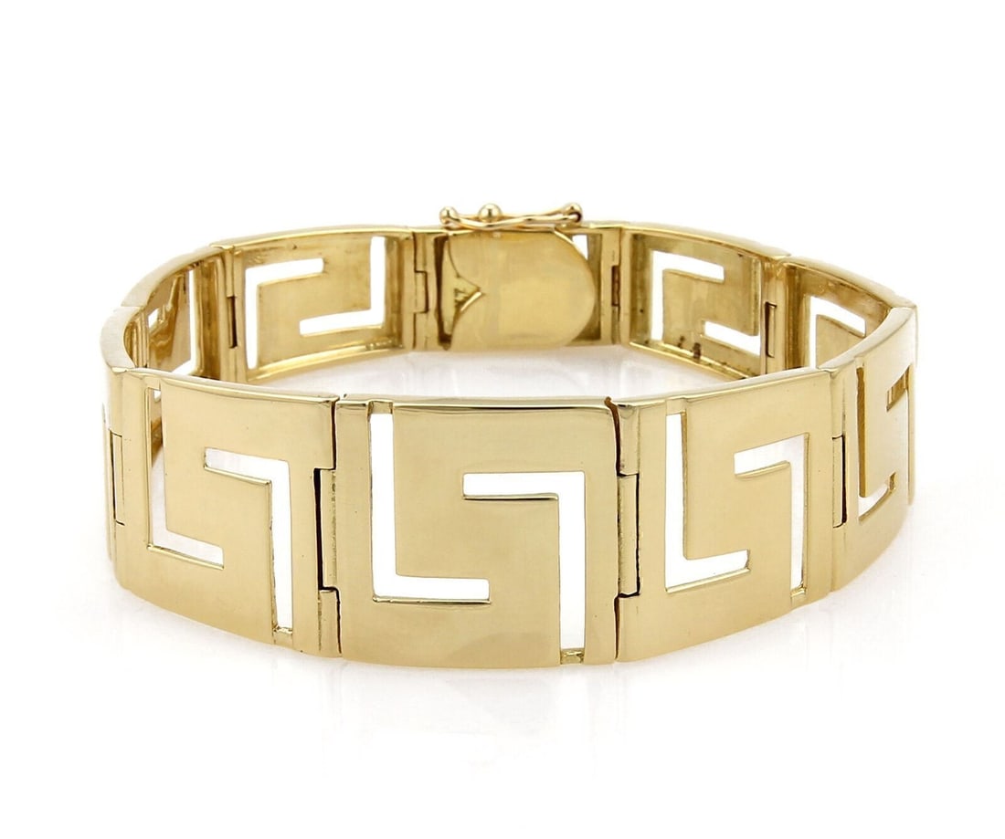 Vintage 18k Yellow Gold Graduated Open Link Bracelet 7 Inch (1 of 4)