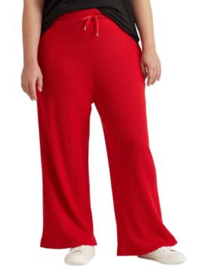 Lauren Ralph Lauren Plus Size 3X Thermal Waffle Knit Sweatpants Red (1 of 1)