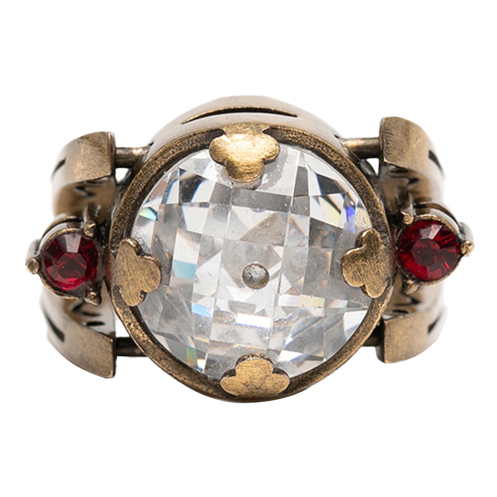 Dior Bee Motif Gold Plated Ring with Crystal Accents (1 of 6)