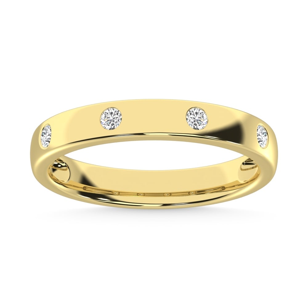 14K Yellow Gold Lab Grown Diamond 1/6 Ct.Tw. Annivesary Band: 14K Yellow Gold Lab Grown Diamond 1/6 Ct.Tw. Annivesary Band 14k Yellow Gold Stone Color: G-h Stone Clarity: Si Each ring is presented in standard size 6.5. Complimentary resizing is available between