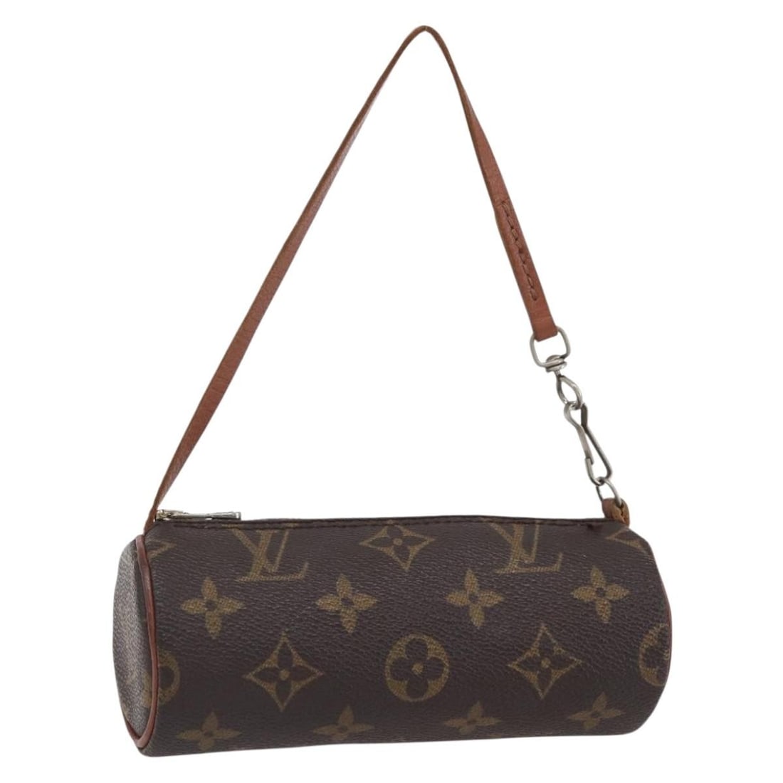 Papillon Pochette Small Brown Monogram Canvas Bag by Louis Vuitton: Papillon Pochette Small Brown Monogram Canvas Bag by Louis Vuitton This Louis Vuitton Papillon Pochette is crafted from monogram canvas in brown and is designed for women. The pouch is pre-owned and i