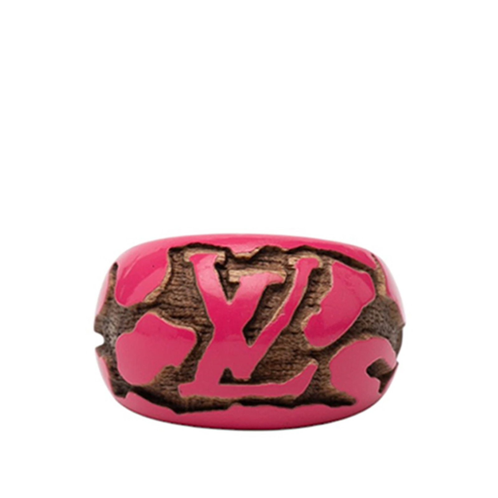 Lacquered Wood Pink Leomonogram Ring S by Louis Vuitton (1 of 6)