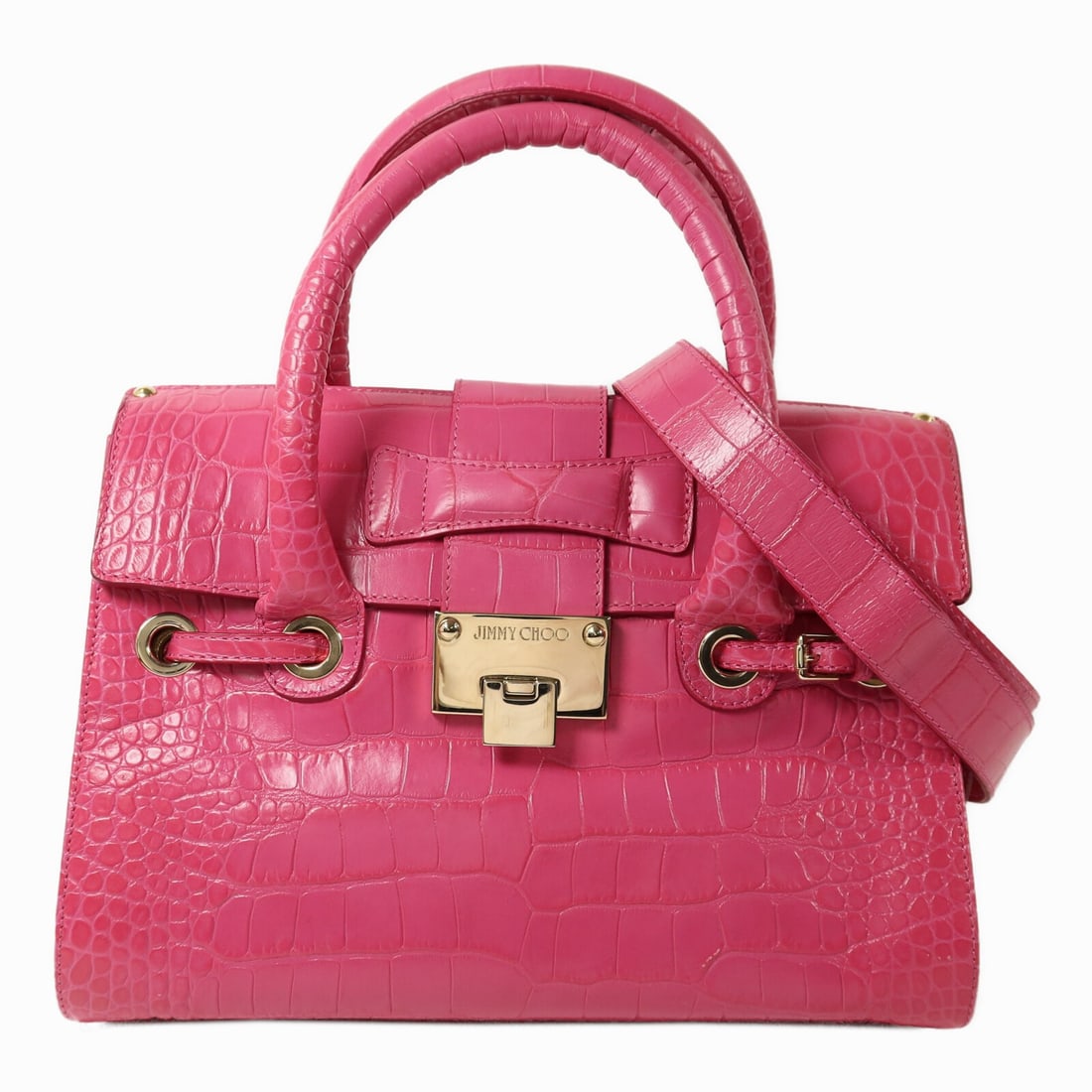 Pink Calfskin 2-Way Shoulder Bag by Jimmy Choo with Gold Hardware (1 of 16)