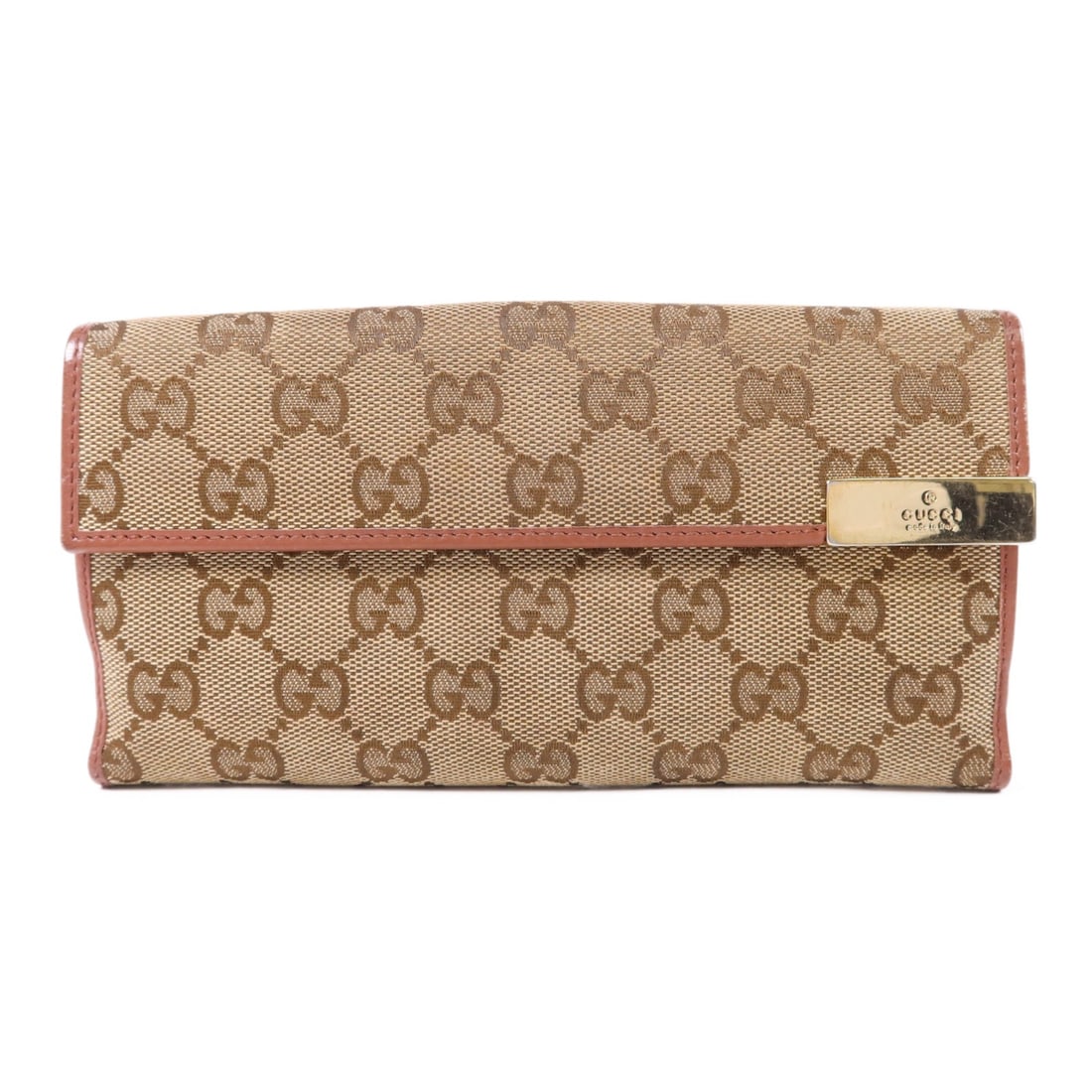 GUCCI GG Canvas Long Bifold Wallet 257012 Brown GHW (1 of 18)