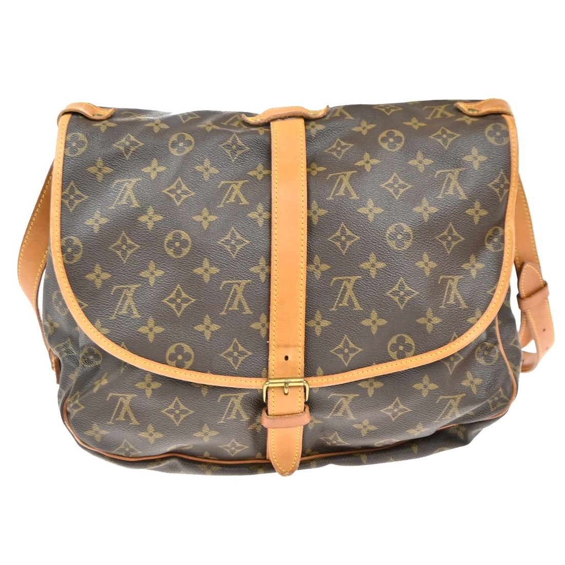 Monogram Canvas Saumur Shoulder Bag by Louis Vuitton: Monogram Canvas Saumur Shoulder Bag by Louis Vuitton This Louis Vuitton Saumur handbag features the iconic Monogram canvas in a brown colorway. Designed for women, it offers a spacious interior and pr