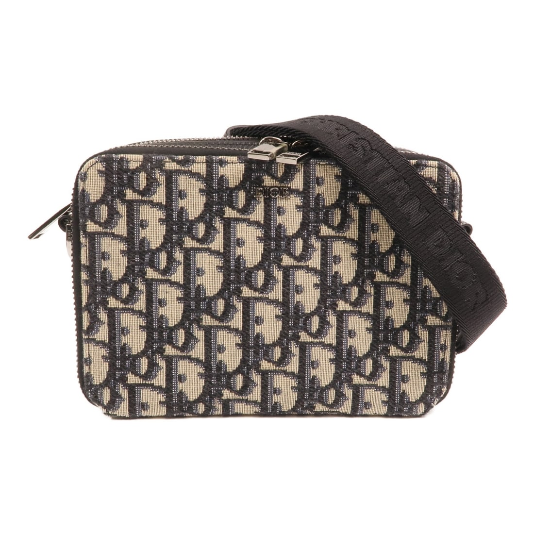 Dior Oblique Navy Canvas Zipped Shoulder Pouch with Strap 20BBC119YSE (1 of 16)