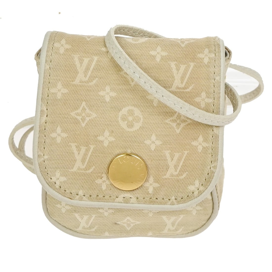Louis Vuitton Cancun Beige Monogram Canvas Small Pochette Bag: Louis Vuitton Cancun Beige Monogram Canvas Small Pochette Bag The Louis Vuitton Cancun Pochette features the iconic monogram mini canvas in a beige tone, designed for women. Crafted in France, this co
