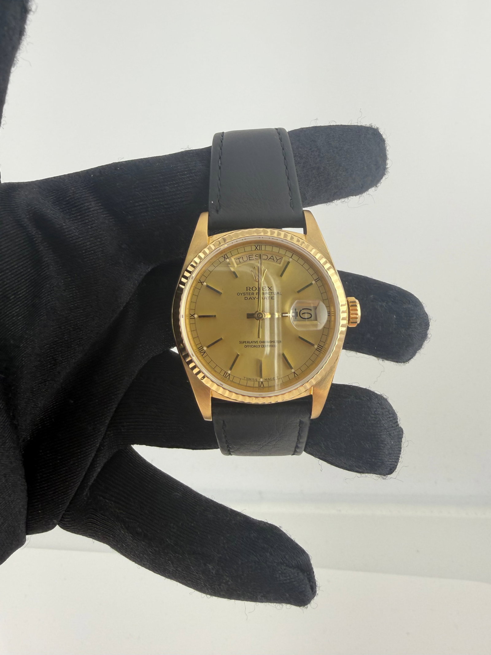 Day Date Reference 18038 Watch with Gold Dial and OG Leather Strap (1 of 3)