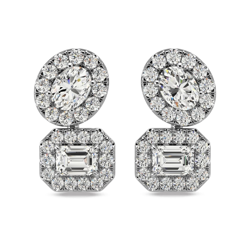 14K White Gold Diamond 7/8 Ct.Tw Fashion Earrings (1 of 4)