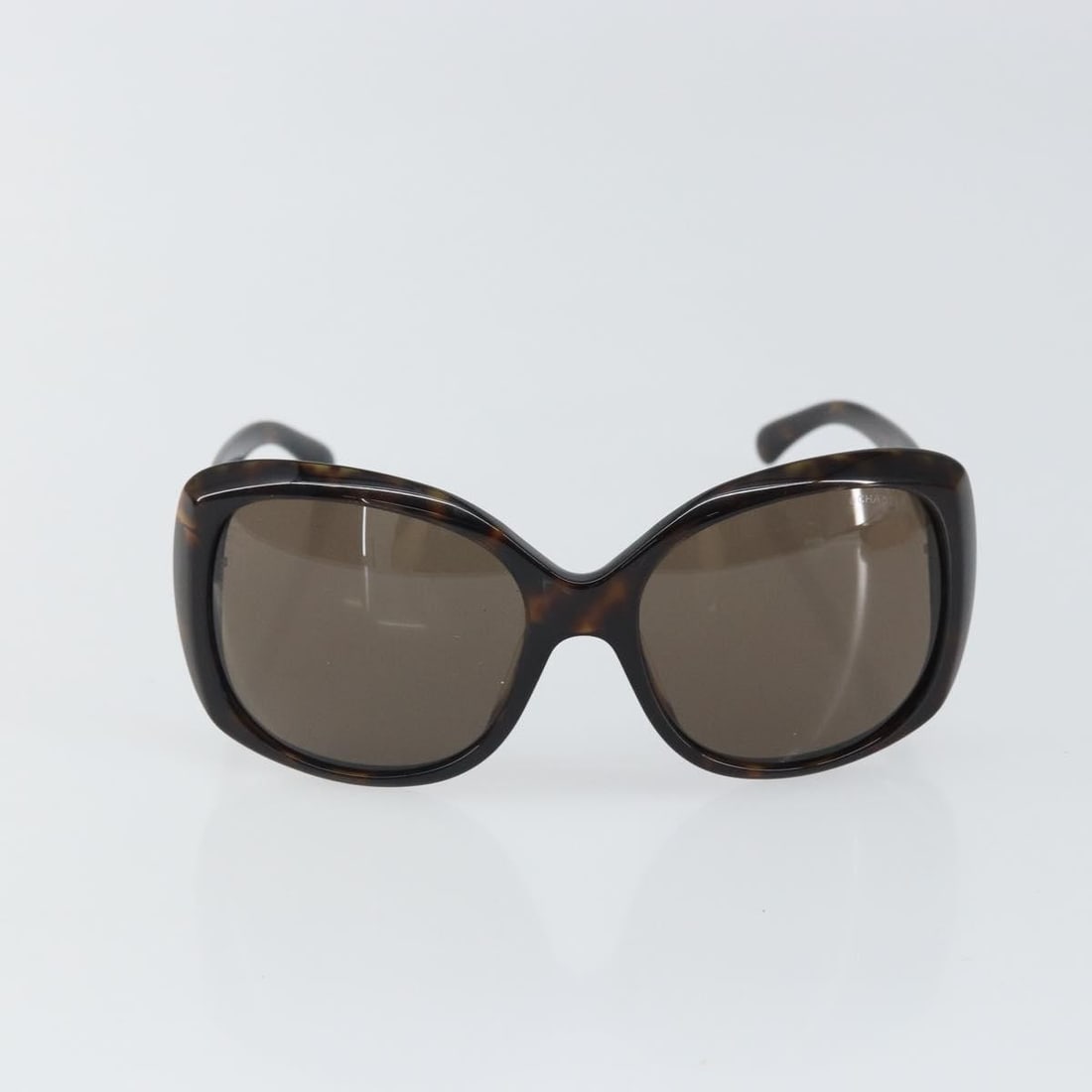 Brown Plastic Sunglasses Featuring Chanel CC Logo (1 of 11)