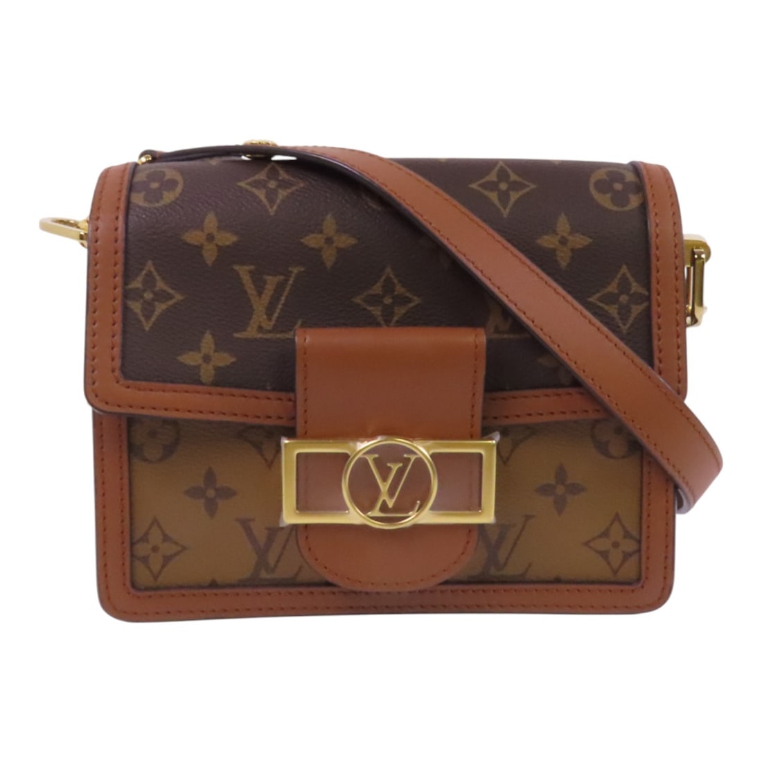 LOUIS VUITTON Mini Dauphine Shoulder Bag M45959 Monogram Reverse Brown (1 of 16)