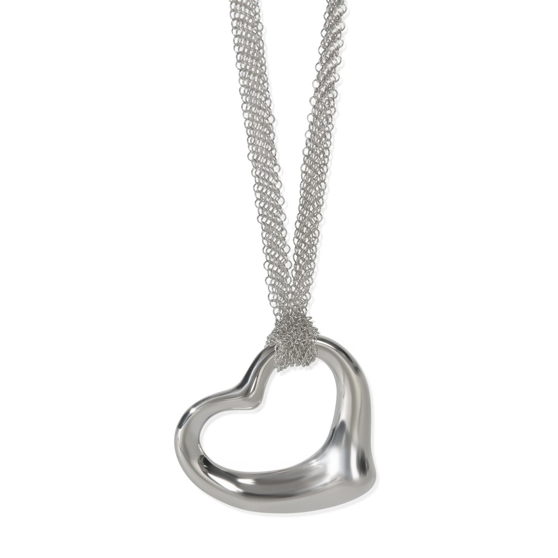 Open Heart Sterling Silver Pendant Necklace 30 Inch by Tiffany & Co.: Open Heart Sterling Silver Pendant Necklace 30 Inch by Tiffany & Co. This Tiffany & Co. Open Heart pendant features a classic unisex design crafted from sterling silver. The pendant comes on a 30-inch