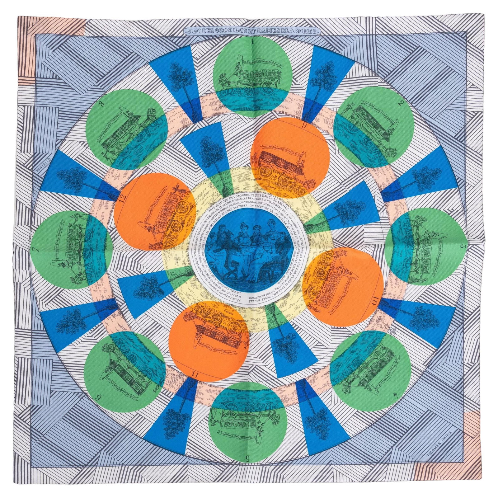 Hermes Jeu Des Omnibus Silk Gavroche Celeste Green New with Box (1 of 5)