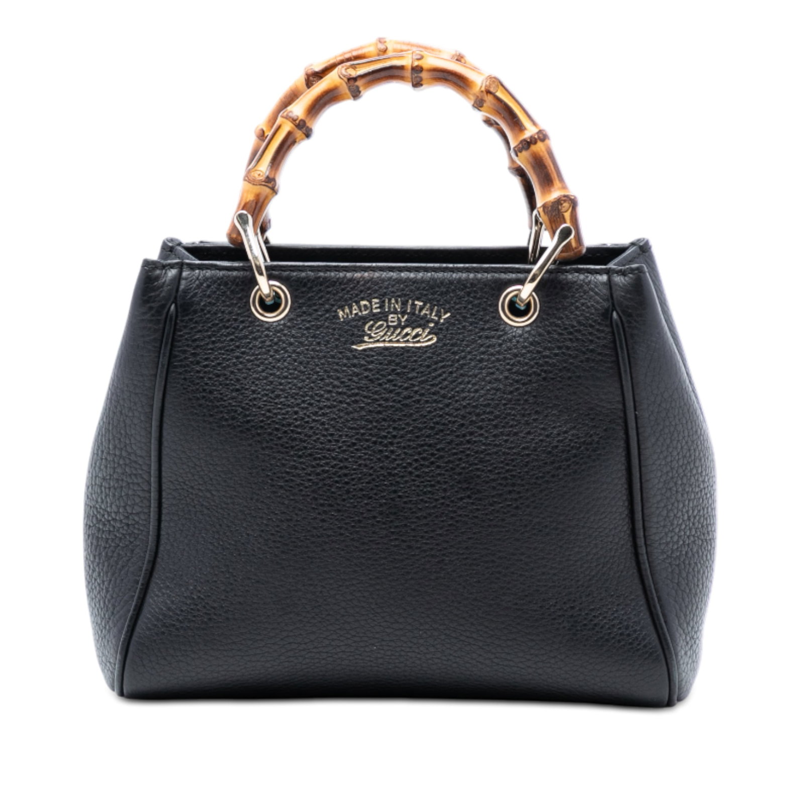 Black Leather Mini Bamboo Shopper Satchel by Gucci (1 of 7)