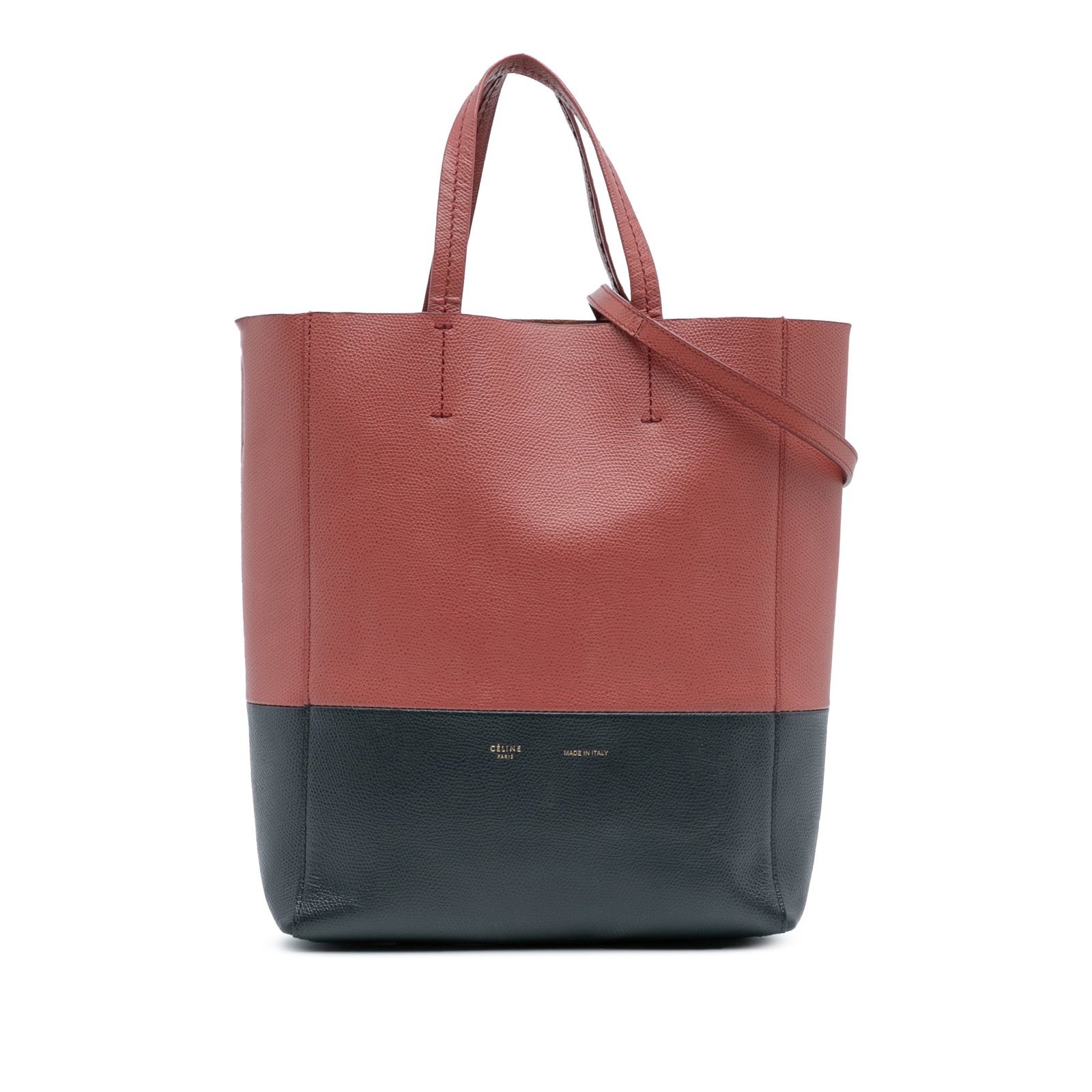 Celine Small Bicolor Leather Vertical Cabas Satchel Red Italy (1 of 12)