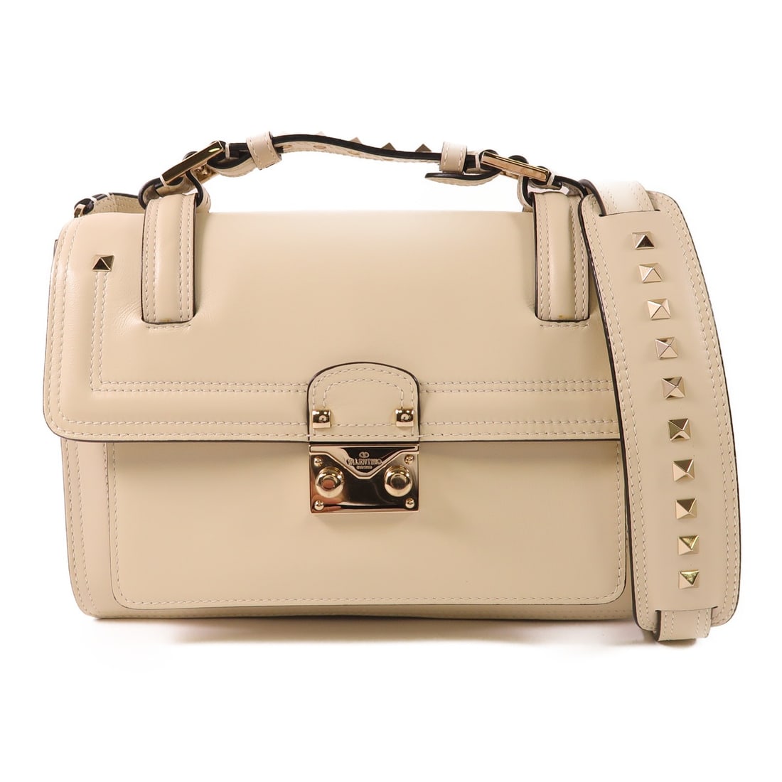 Valentino Beige Calfskin 2 Way Shoulder Bag with GHW (1 of 18)