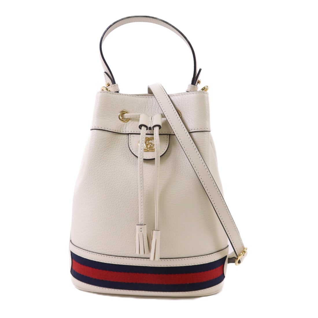 Ophidia White Calfskin Two Way Shoulder Bag by Gucci with Gold Hardware (1 of 16)