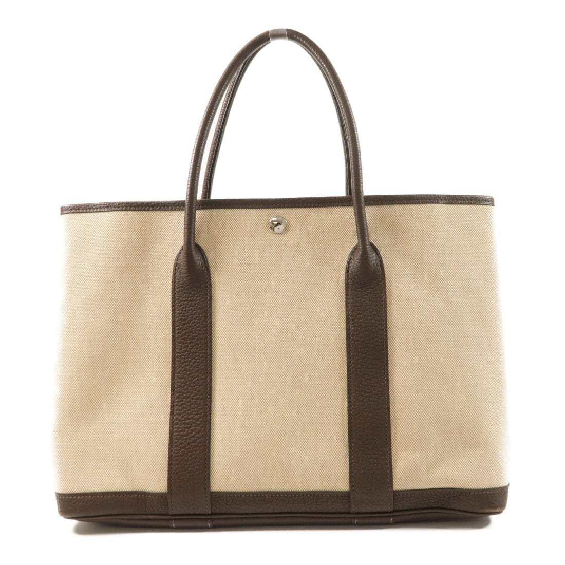 Hermes Garden Party PM Canvas Brown Tote with Palladium Hardware (1 of 16)