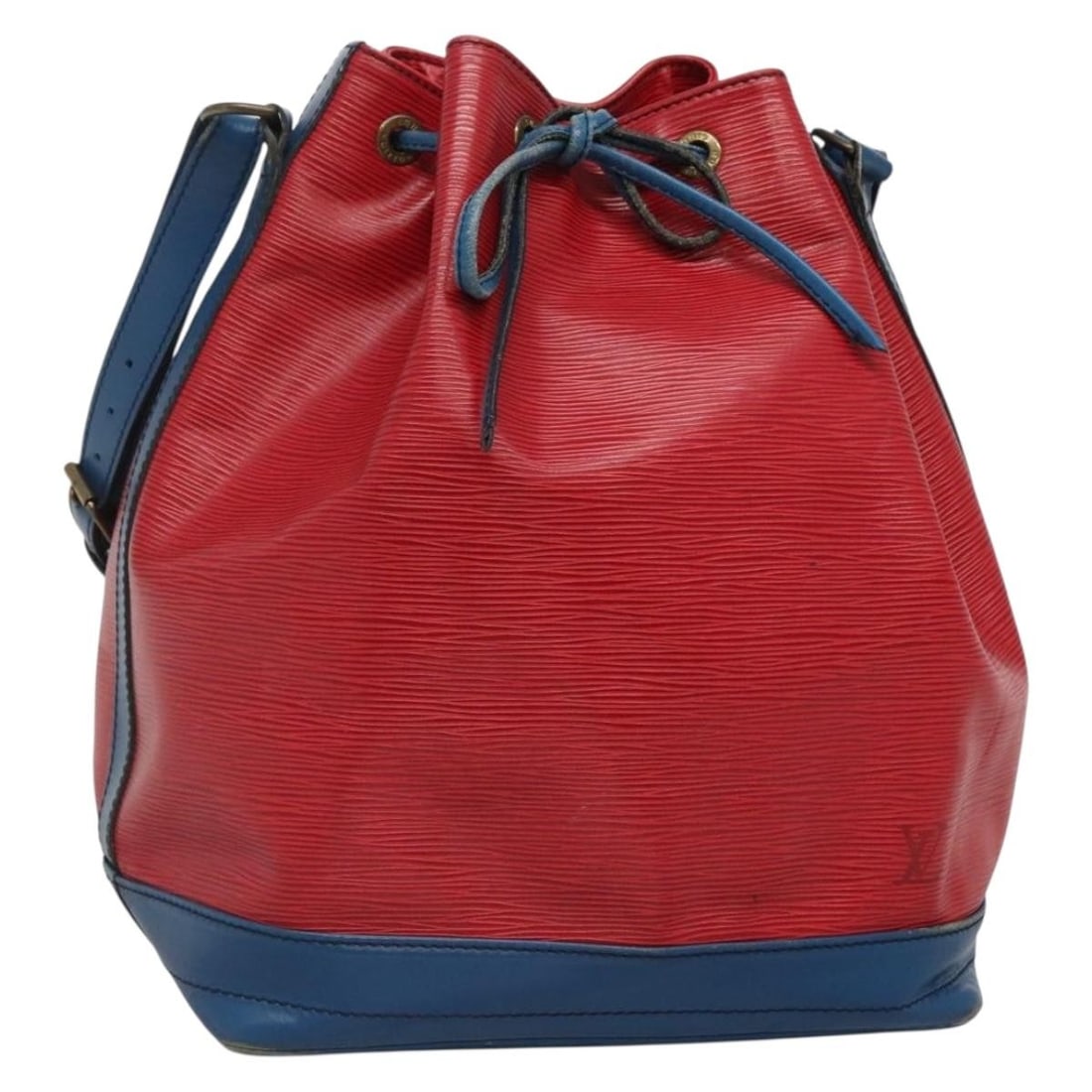 Louis Vuitton Epi Noe Shoulder Bag Red Blue M44084 Made in France: Louis Vuitton Epi Noe Shoulder Bag Red Blue M44084 Made in France This authentic Louis Vuitton Epi Noe Shoulder Bag features a striking bicolor design in red and blue. Crafted from durable Epi leather