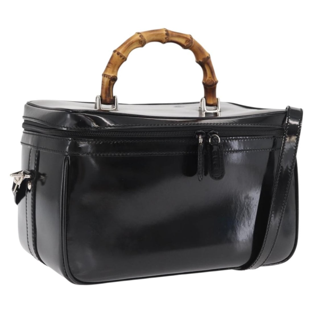 Gucci Bamboo Black Patent Leather Vanity Bag with Shoulder Strap 013 122 2491 (1 of 18)