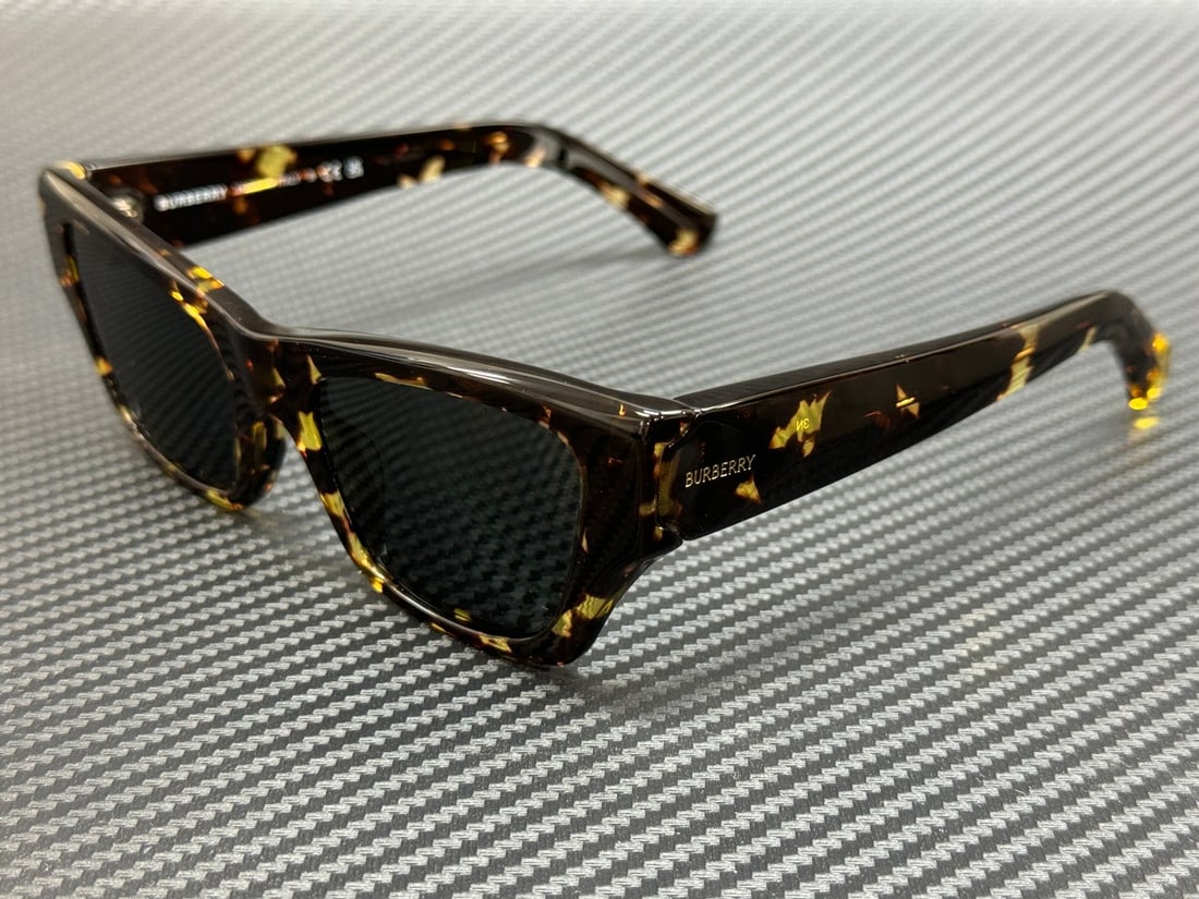 Burberry BE4441U 410687 Yellow Havana Dark Grey Sunglasses with Authenticity: Burberry BE4441U 410687 Yellow Havana Dark Grey Sunglasses with Authenticity Elevate your style with these Burberry BE4441U sunglasses, featuring a striking Yellow Havana frame complemented by dark gr