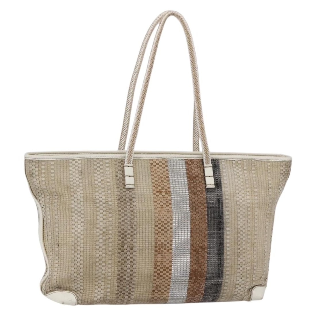 FENDI Beige Gold Canvas Tote Bag Made in Italy: FENDI Beige Gold Canvas Tote Bag Made in Italy This elegant Fendi tote bag combines style with practicality, crafted from durable beige canvas with gold accents. Ideal for daily use, it features a spa