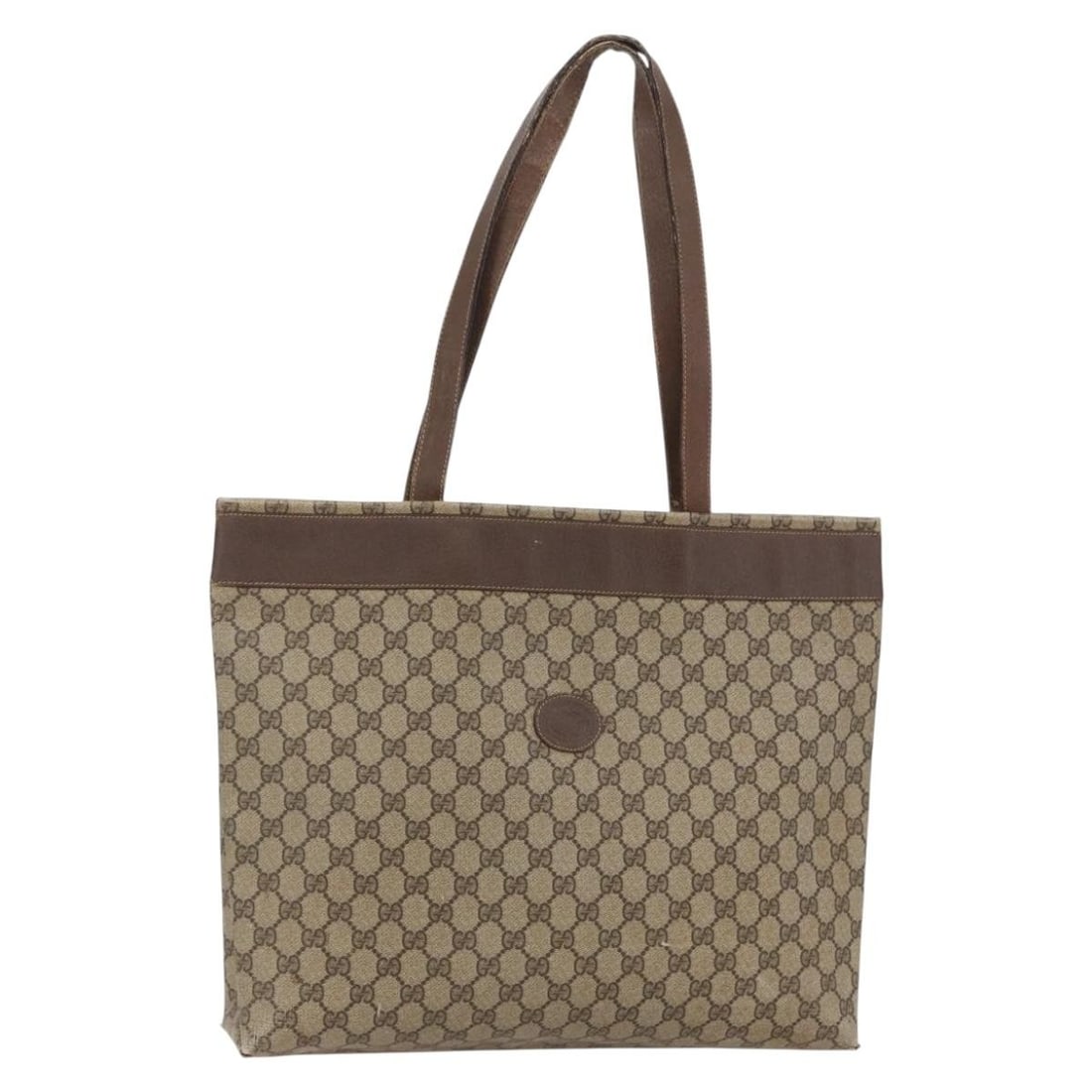 GUCCI GG Supreme Beige Tote Bag PVC 156 02 109 Auth: GUCCI GG Supreme Beige Tote Bag PVC 156 02 109 Auth This GUCCI GG Supreme Tote Bag showcases a sophisticated design crafted from durable PVC leather in an elegant beige hue. With a spacious interior,