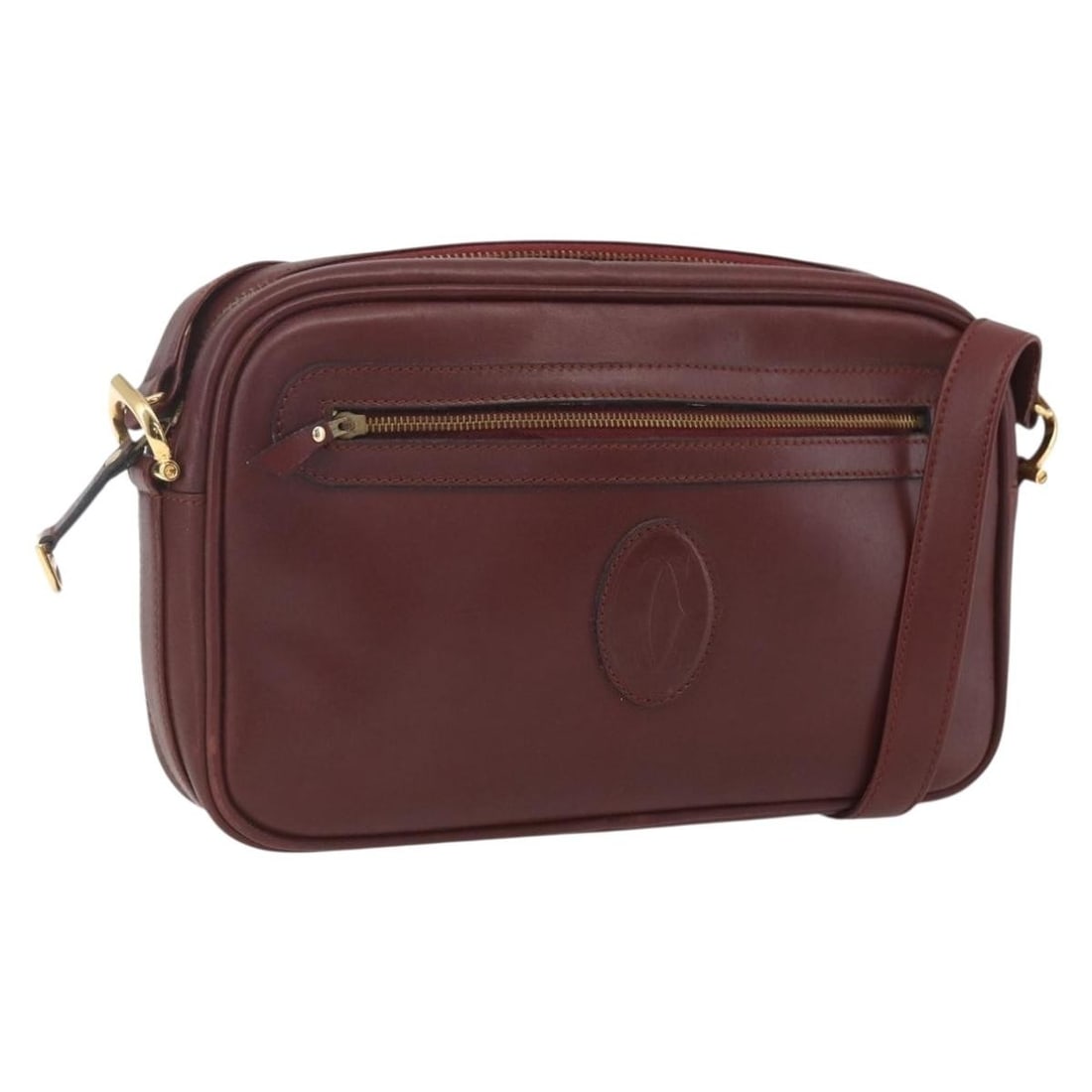 Cartier Must Line Bordeaux Leather Shoulder Bag with Dust Bag (1 of 18)