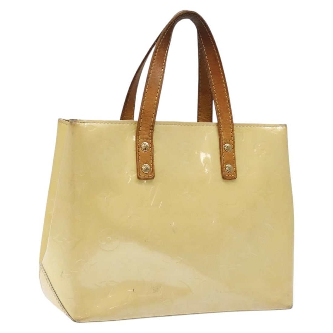 Louis Vuitton Reade PM Perle Patent Leather Monogram Handbag M91336: Louis Vuitton Reade PM Perle Patent Leather Monogram Handbag M91336 This Louis Vuitton Monogram Vernis Reade PM handbag features glossy patent leather in the Perle color. Designed for women, the bag i