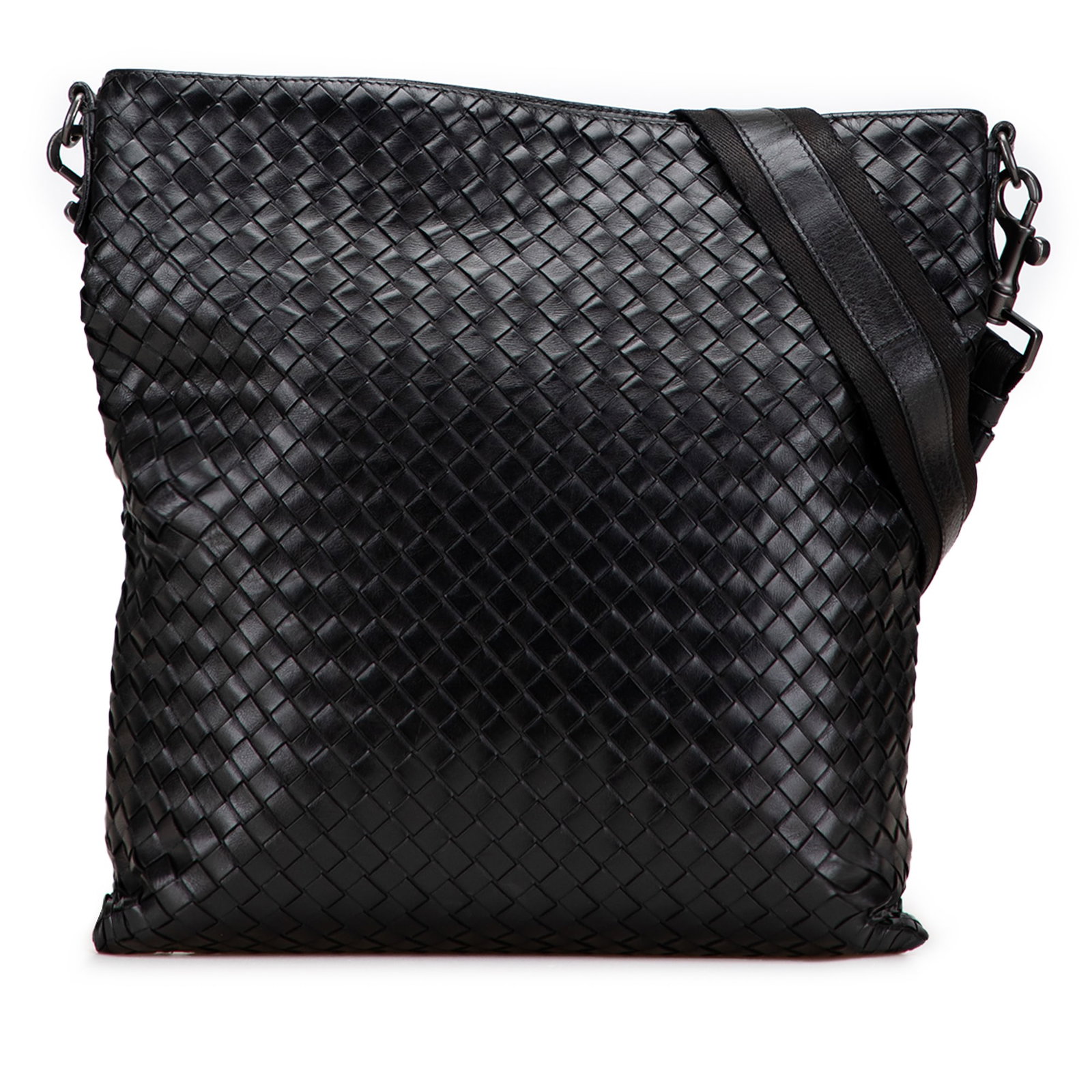 Bottega Veneta Nappa Intrecciato VN Black Leather Crossbody Bag (1 of 10)
