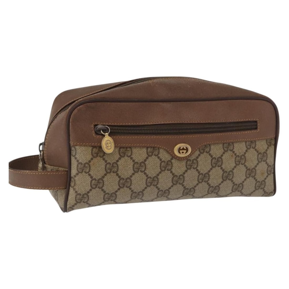 Beige GG Supreme Clutch by Gucci PVC and Leather Model 014 122 6087: Beige GG Supreme Clutch by Gucci PVC and Leather Model 014 122 6087 This is a GUCCI GG Supreme clutch bag crafted from beige and gold PVC leather with GG canvas accents. The bag features a rectangular