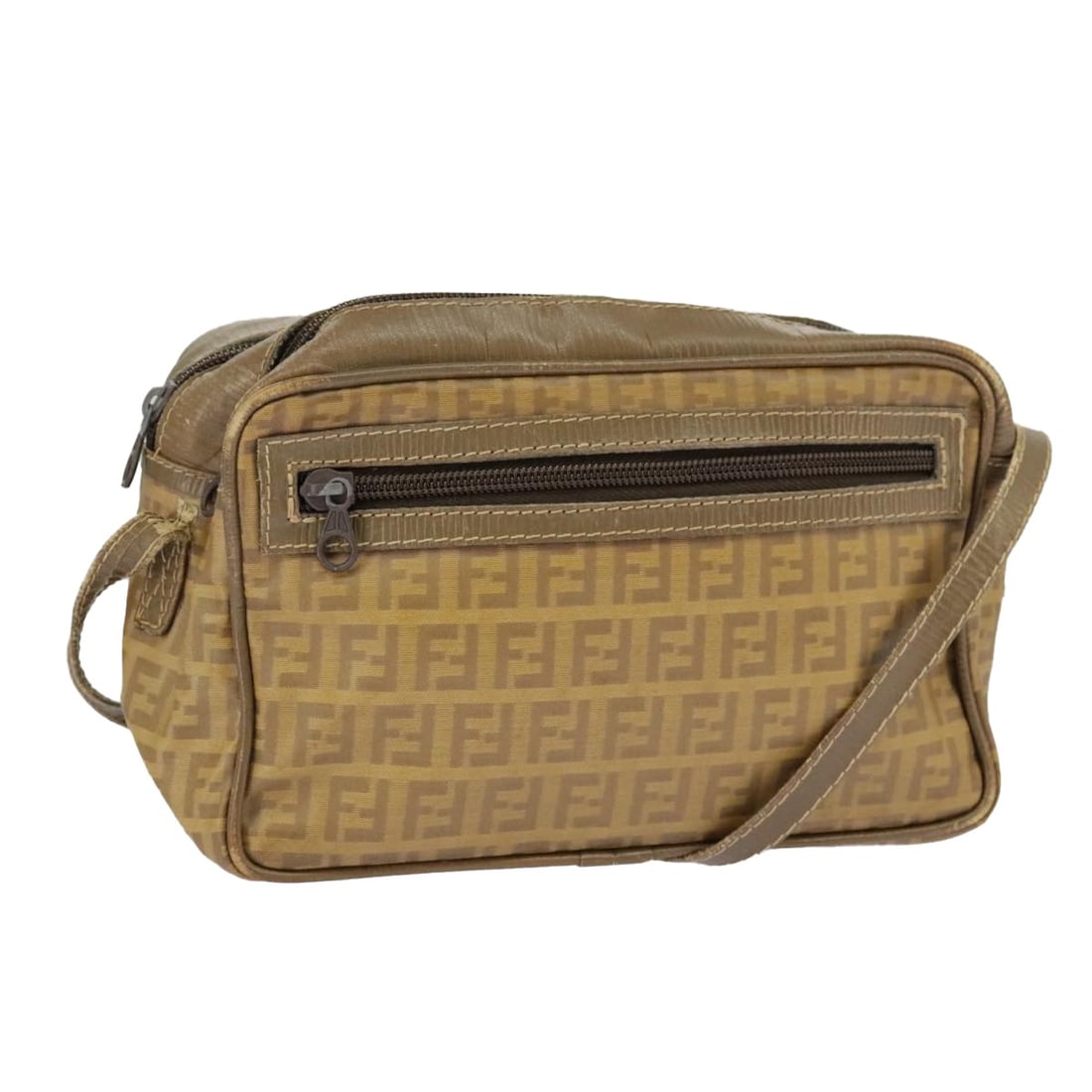 Beige Zucchino Canvas Shoulder Purse by Fendi Vintage Italian Handbag (1 of 18)