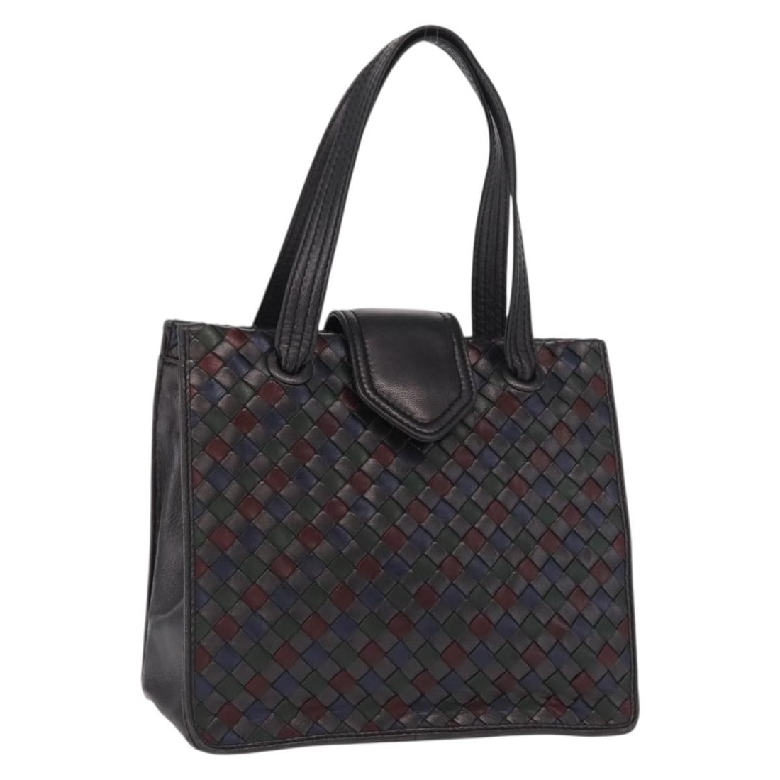 Bottega Veneta Brown Leather Intrecciato Handbag Gold Accents Italy (1 of 18)