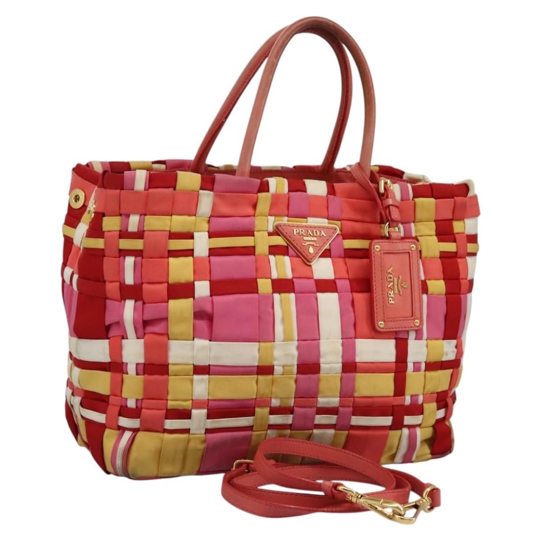 Red Nylon Two-Way Handbag with Strap by Prada Italy (1 of 18)