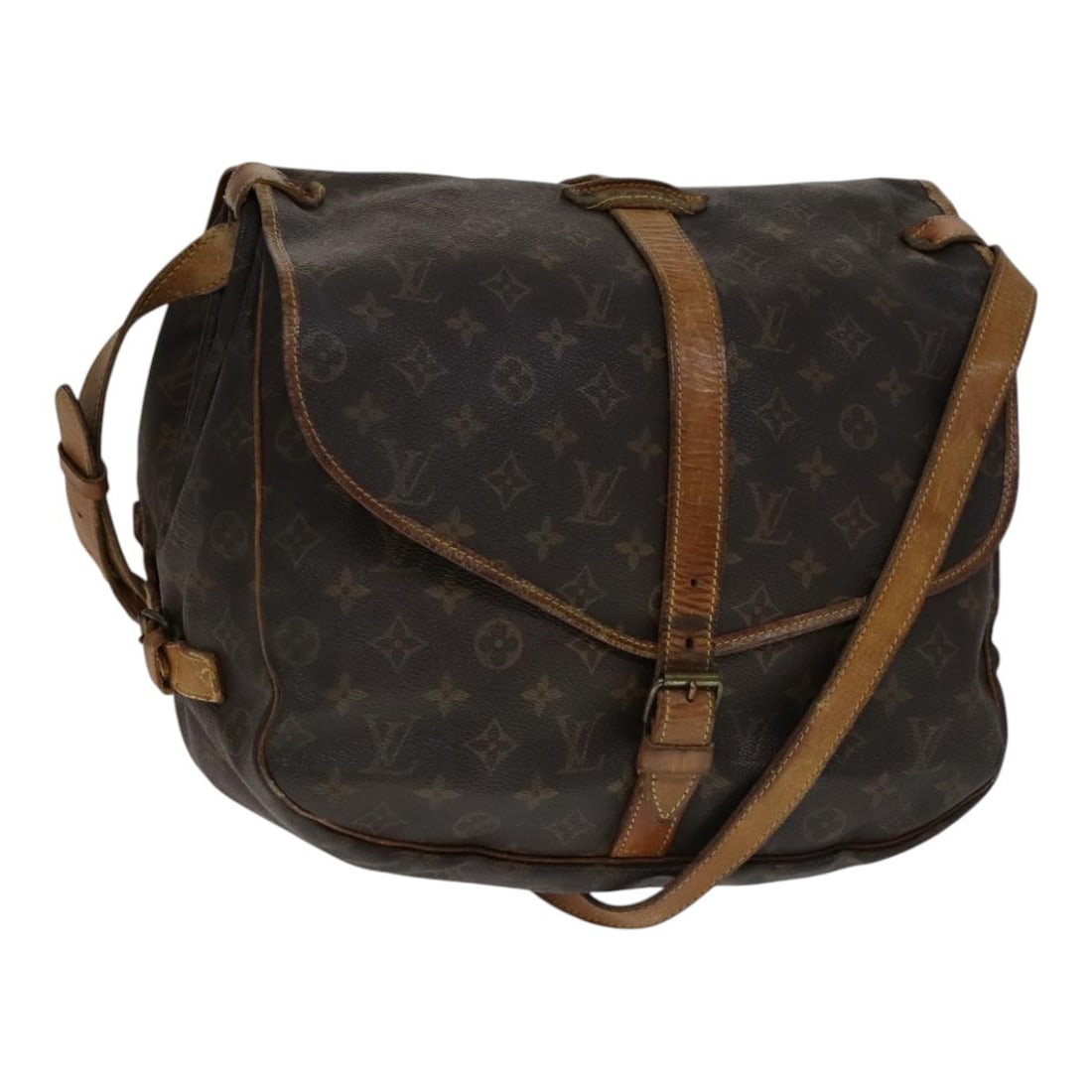 Saumur 35 Monogram Canvas Shoulder Bag by Louis Vuitton M42254: Saumur 35 Monogram Canvas Shoulder Bag by Louis Vuitton M42254 This is a Louis Vuitton Monogram Saumur 35 shoulder bag crafted from monogram canvas with leather trim. Designed for women, it features a