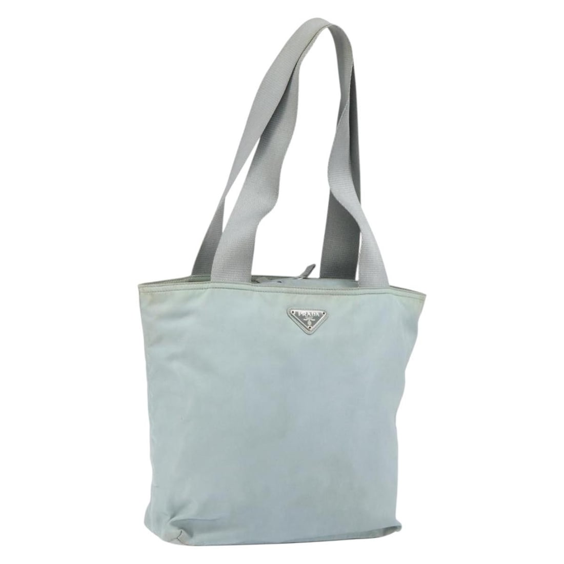 PRADA Light Blue Silver Nylon Tote Bag BA7768 Italy Authentic (1 of 18)