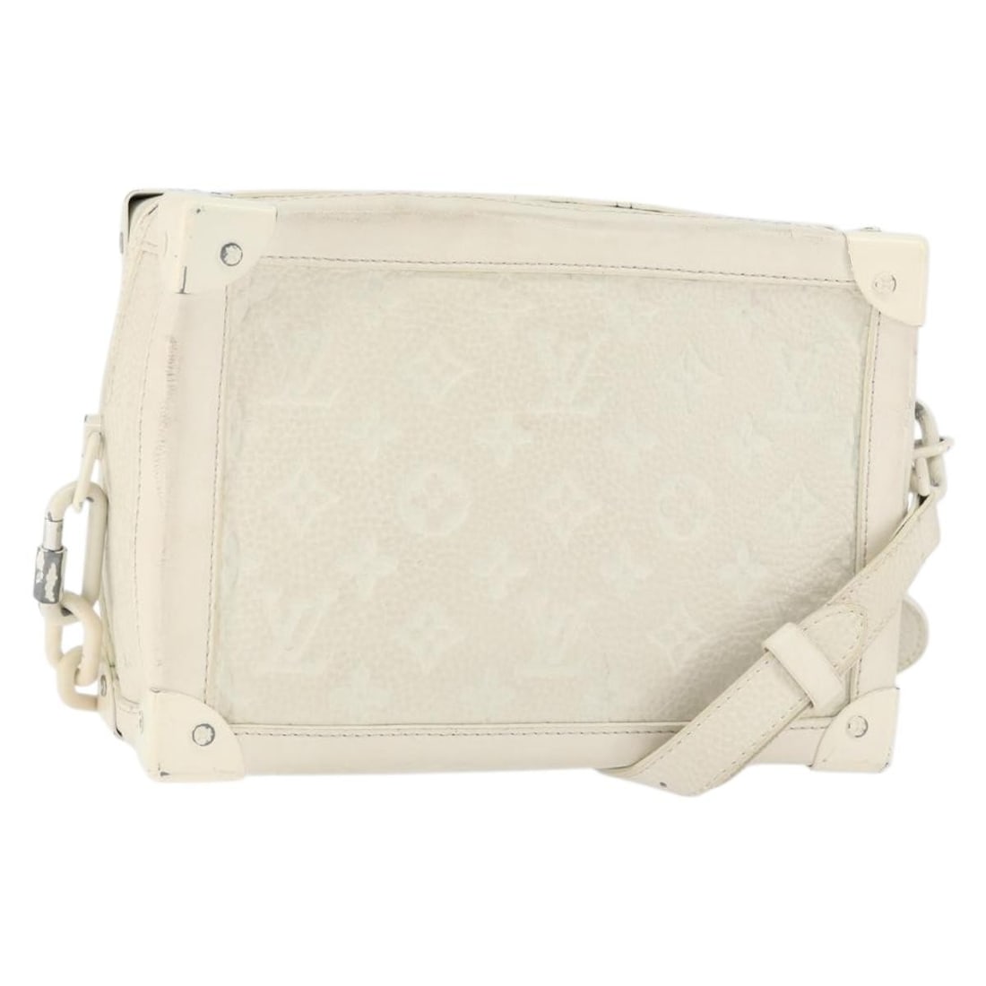 LOUIS VUITTON Monogram Empreinte Soft Trunk Shoulder Bag White M53287 Auth (1 of 18)