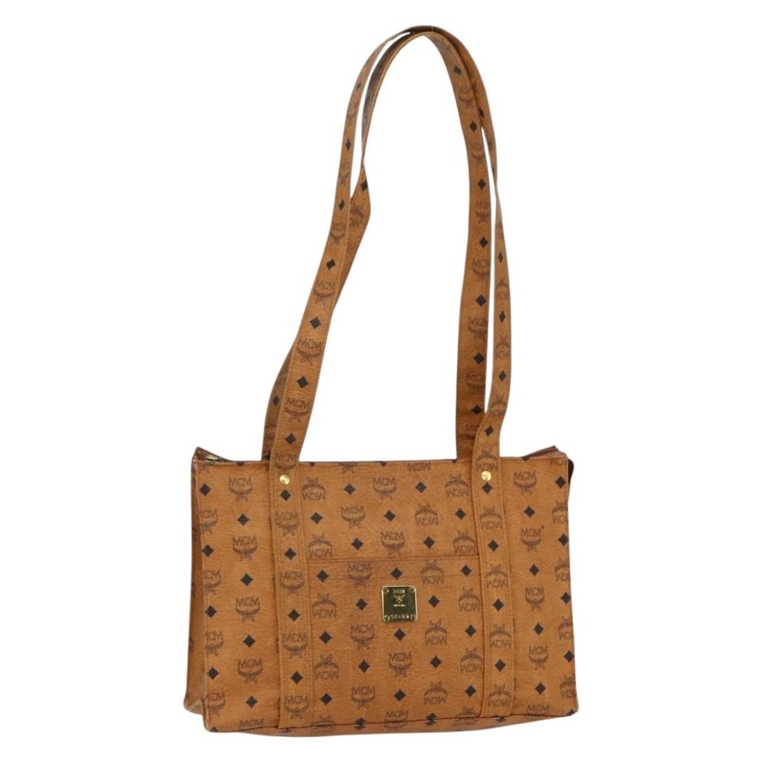 MCM Logogram Vicetos Brown Gold Tote Bag PVC Leather Auth BA8200 (1 of 18)