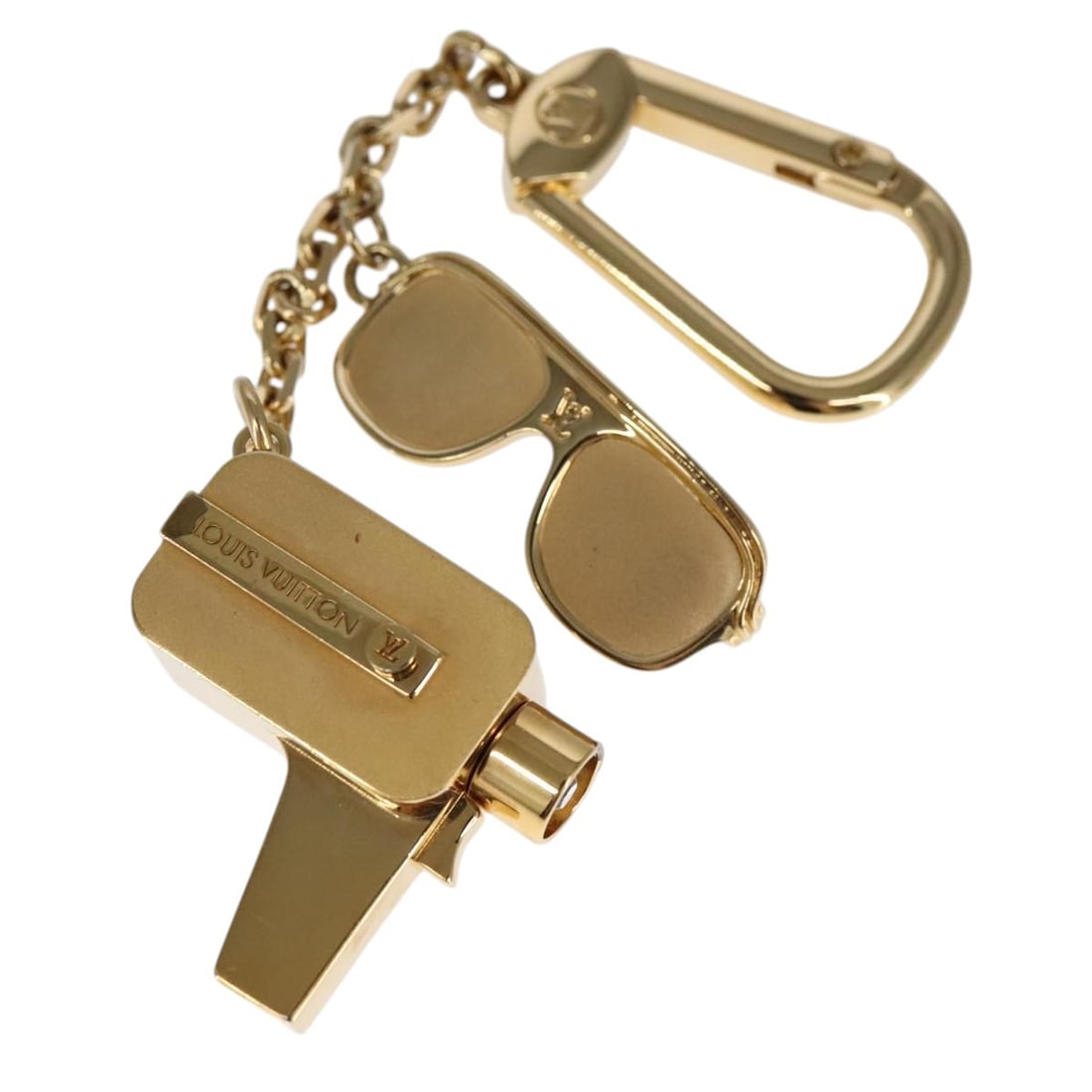 Louis Vuitton Cannes Gold Metal Key Holder M65383 for Women: Louis Vuitton Cannes Gold Metal Key Holder M65383 for Women This Louis Vuitton Porte Cles Cannes key holder features a gold-tone metal construction and is designed for women. The item measures approxi