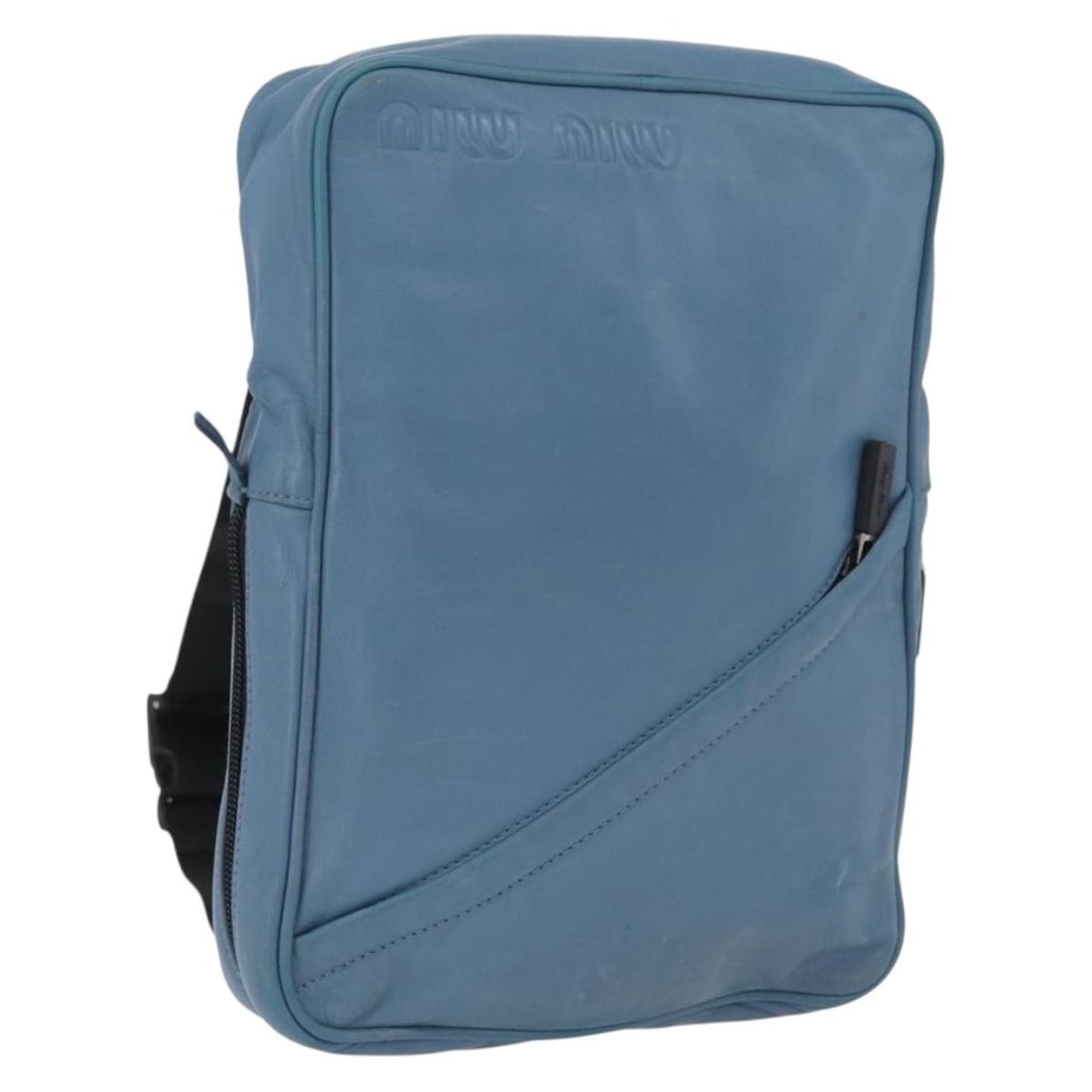 Light Blue Leather Miu Miu Shoulder Bag for Women Made in Italy (1 of 18)