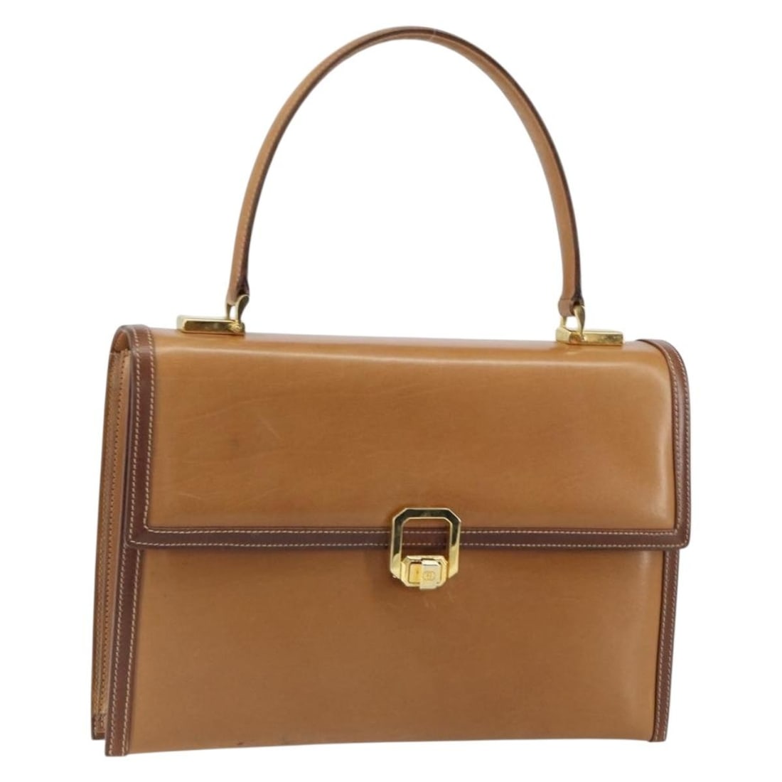 Beige Gold Leather Gucci Handbag Made in Italy 161606: Beige Gold Leather Gucci Handbag Made in Italy 161606 This Gucci hand bag is crafted from beige and gold leather and features a structured silhouette. Made in Italy, it offers a handle drop of approxi